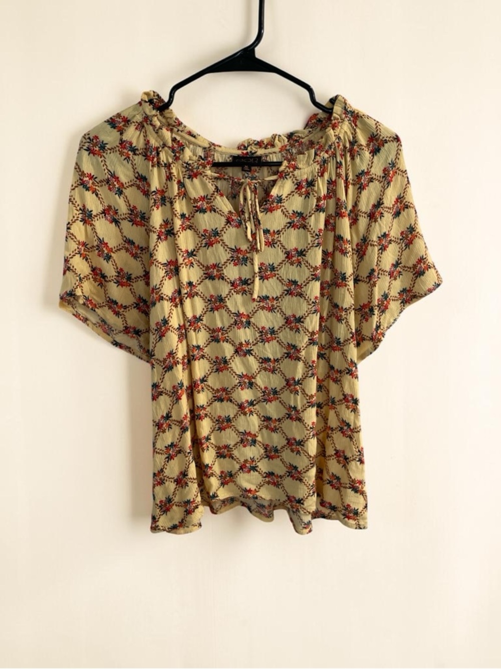 MODLUSIVE Floral Boho Top Cottagecore Peasant Blouse Soft Girl Flowy Medium